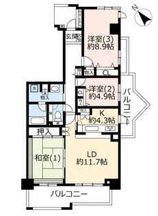 UR浦安マリナイースト21海園の街【1階】の間取り