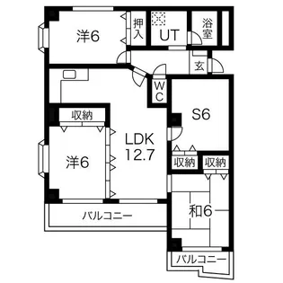 アルファーレジデンス簗瀬【3階】の間取り