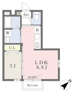 プライムテラス高砂【1階】の間取り