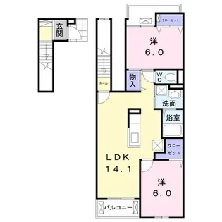 アダジオ【2階】の間取り