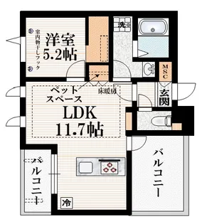 (仮称)喜久井町メゾン【4階】の間取り