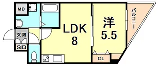 アメニティコート夙川【2階】の間取り