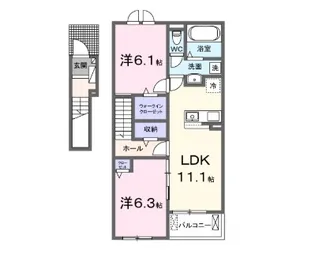 シエル・コリーヌI【2階】の間取り