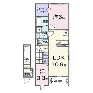 有田川町天満アパート【2階】の間取り