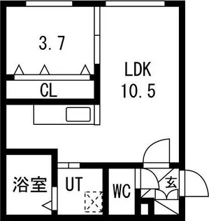 CITY RESIDENCE月寒中央(シティレジデンス月寒中央)【1階】の間取り