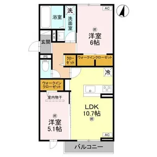 テラス オルキデ宝来【2階】の間取り