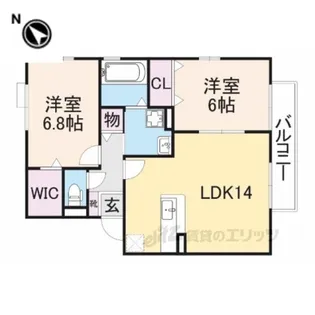リビングタウン高山台B棟【2階】の間取り
