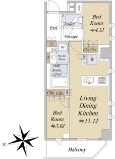 デュオステージ下北沢【2階】の間取り