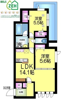 リビエラ公津の杜【3階】の間取り
