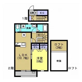 フォレストメゾン殿町【2階】の間取り