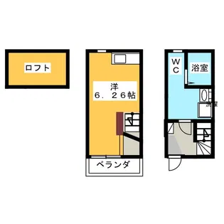 アースクエイク浦里【1階】の間取り