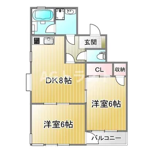 第2七鈴コーポ【2階】の間取り