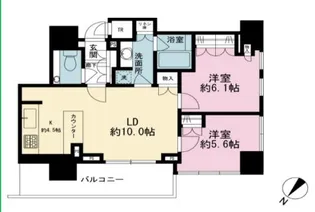 ザ・パークハウス高輪タワー【15階】の間取り