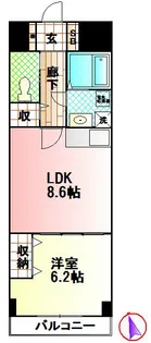 ランドパーク陶山【2階】の間取り