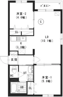 タカラヴェール発寒【1階】の間取り