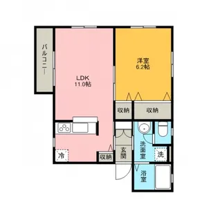 フラッツワンハートB【2階】の間取り