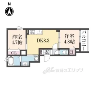 クリエオーレ郡津1【1階】の間取り