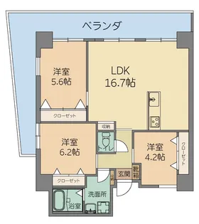 URUMAテラス【7階】の間取り