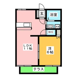フォーブル薬師B【1階】の間取り