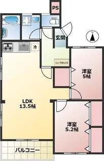 コーポラス多摩【3階】の間取り