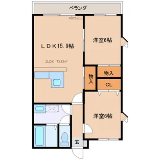 カーサ富岡【1階】の間取り