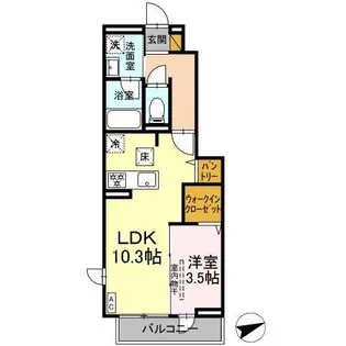 East Cote【1階】の間取り