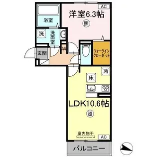 フリージア B棟【1階】の間取り