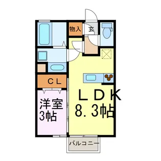 茨城県古河市東牛谷【アパート】の間取り