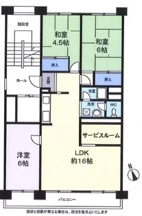 県ドリームハイツ 11号棟【4階】の間取り