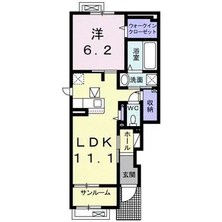 クリスタル アサヒナ【1階】の間取り