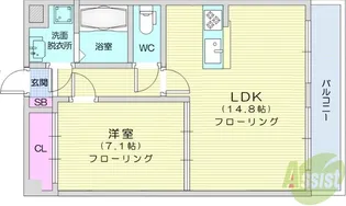 ラ・フェルメール【7階】の間取り