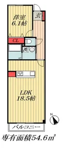 サンフェリーチェ北方【2階】の間取り