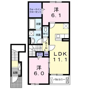 愛知県西尾市吉良町下横須賀加長割【アパート】の間取り