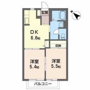 ウエスト・レジデンス B【1階】の間取り