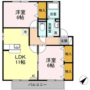 レスパス A棟【2階】の間取り
