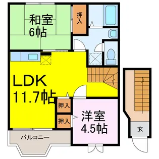 茨城県古河市釈迦【アパート】の間取り