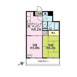 白銀ハイツ【4階】の間取り