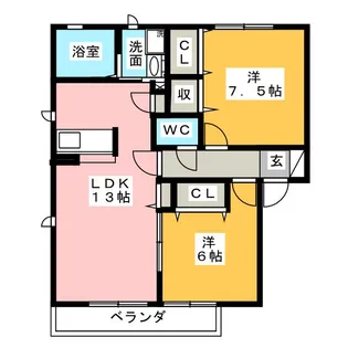 DIAS柏原 B棟【2階】の間取り