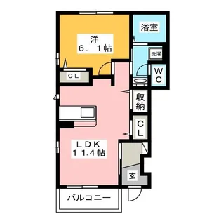 パインアベニューII【1階】の間取り