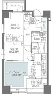 メゾンカルム本郷【6階】の間取り