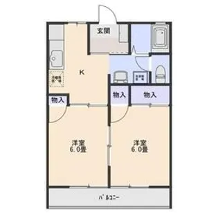 ハイツ大利根II【2階】の間取り