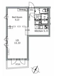 アレーロ大岡山II【1階】の間取り