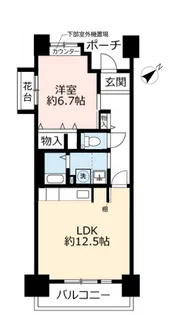 URHAT神戸・脇の浜【5階】の間取り