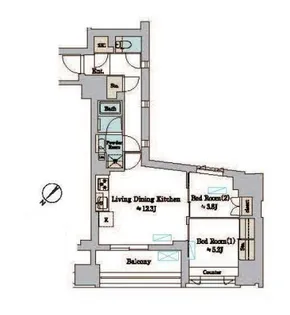 東京都墨田区東向島2【マンション】の間取り