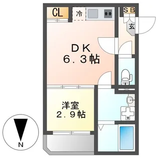 ハーモニーテラス野田4【2階】の間取り