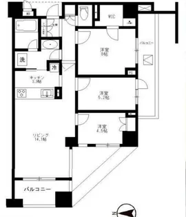 東京都渋谷区恵比寿南3【マンション】の間取り