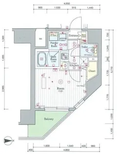 スカイコートプライム亀戸【2階】の間取り
