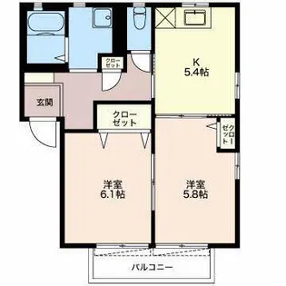 サンリバーB【1階】の間取り