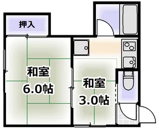 かつらマンション【4階】の間取り