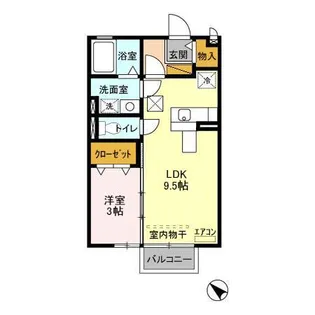 シャルムプランタンA棟【1階】の間取り